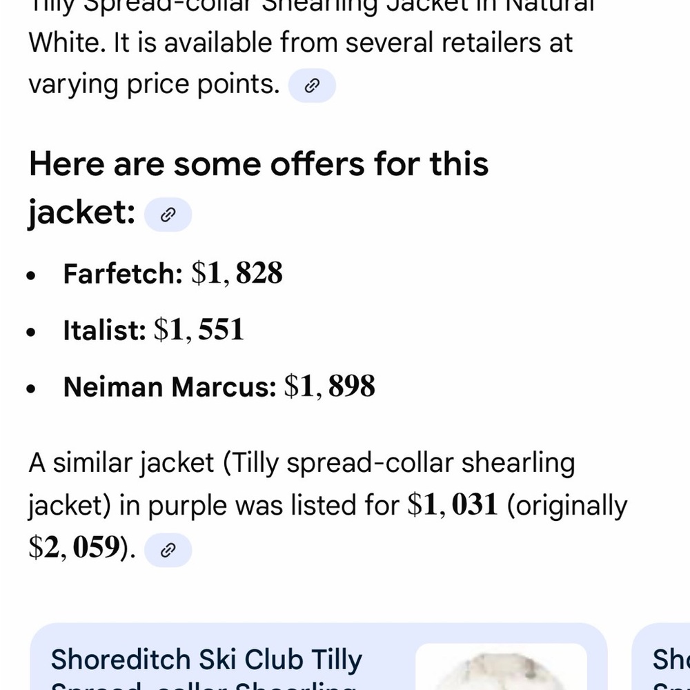 Shoreditch Ski Club Tilly Shearling Cropped Jacket | Ivory | Luxury Outerwear — image 6 of 7